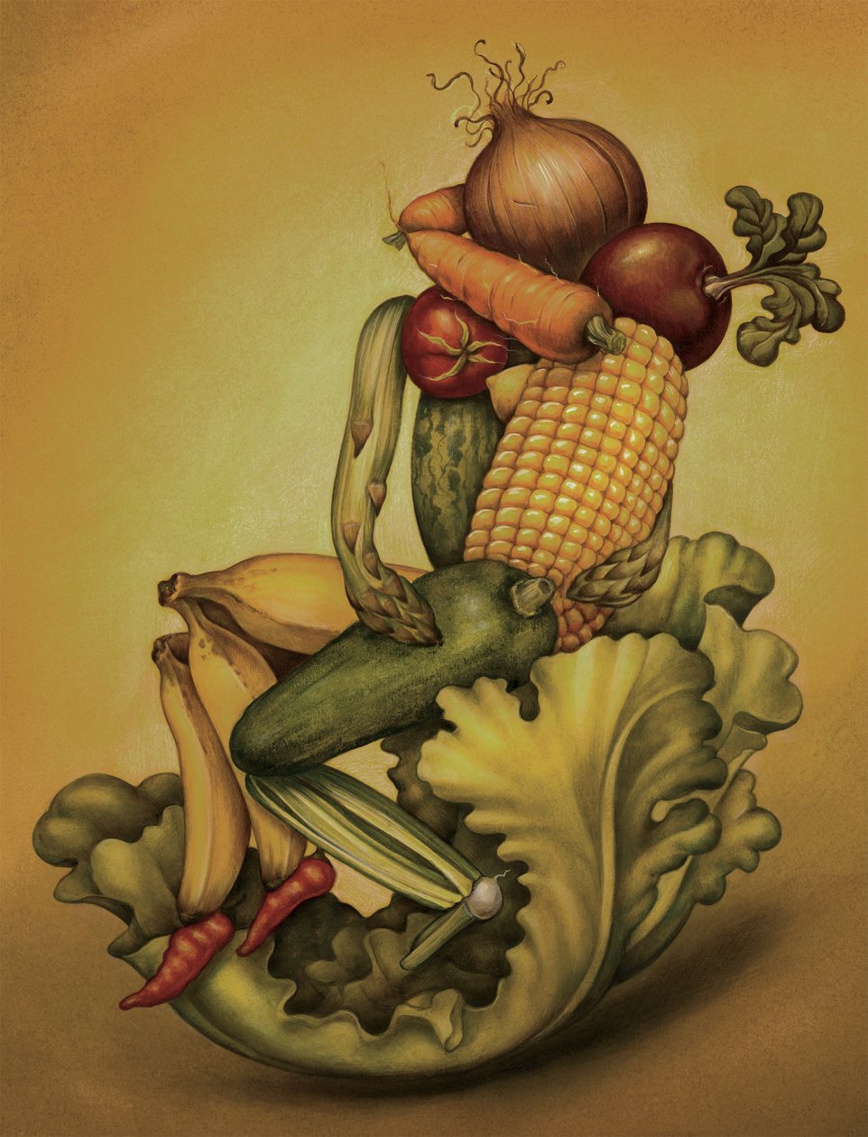 Vegán csók, 2010 (akrilfesték illusztrációs kartonra) alkotó: Anita Kunz