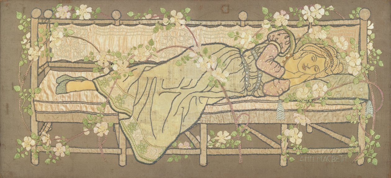 Sleeping Beauty (silk embroidery) alkotó: Ann MacBeth