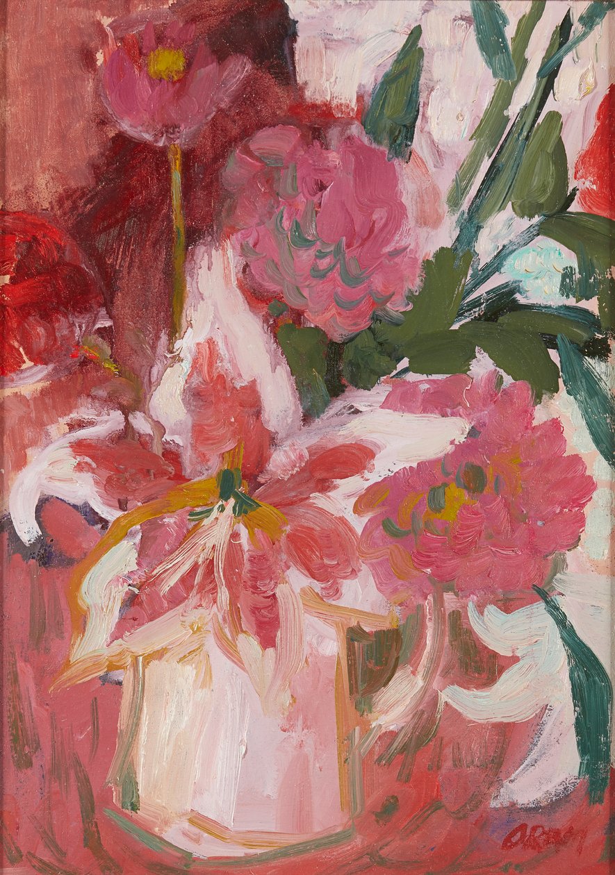 Pink Still-Life (olaj a fedélzeten) alkotó: Ann Oram