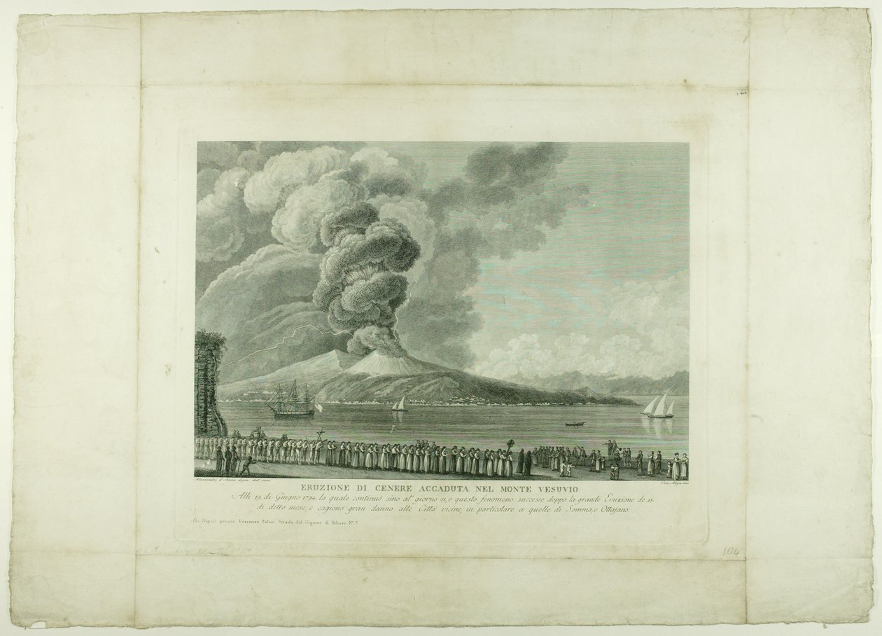 A Vezúv kitörése, 1794 alkotó: Anna Allesandro