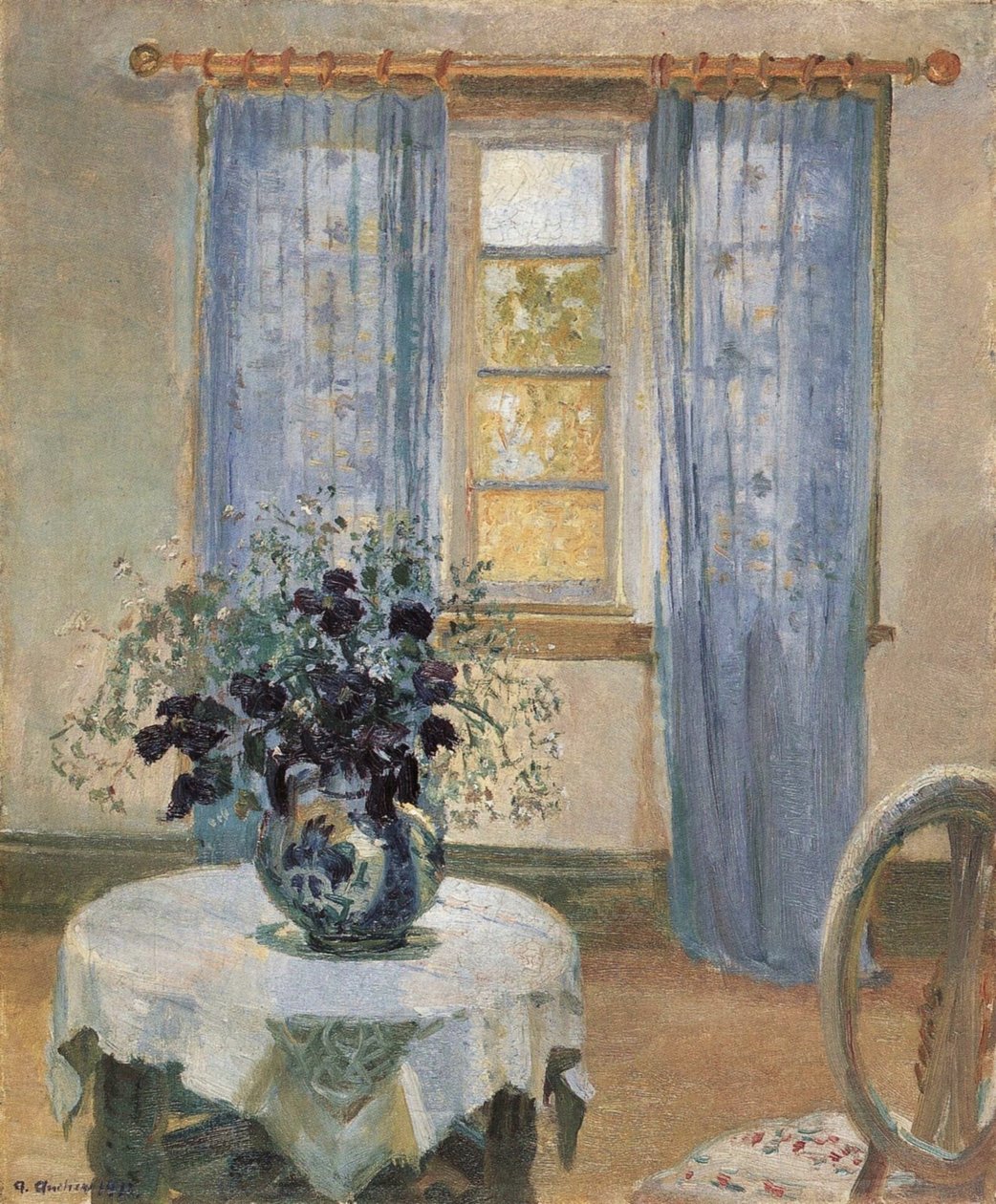 Kék Clematis a Művész Stúdióban alkotó: Anna Ancher