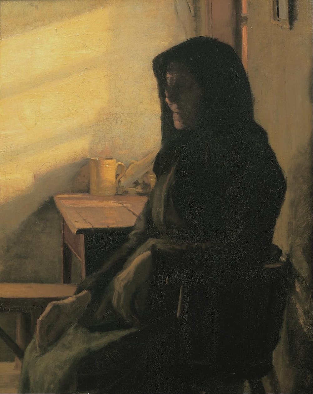 Egy vak nő a szobájában alkotó: Anna Ancher