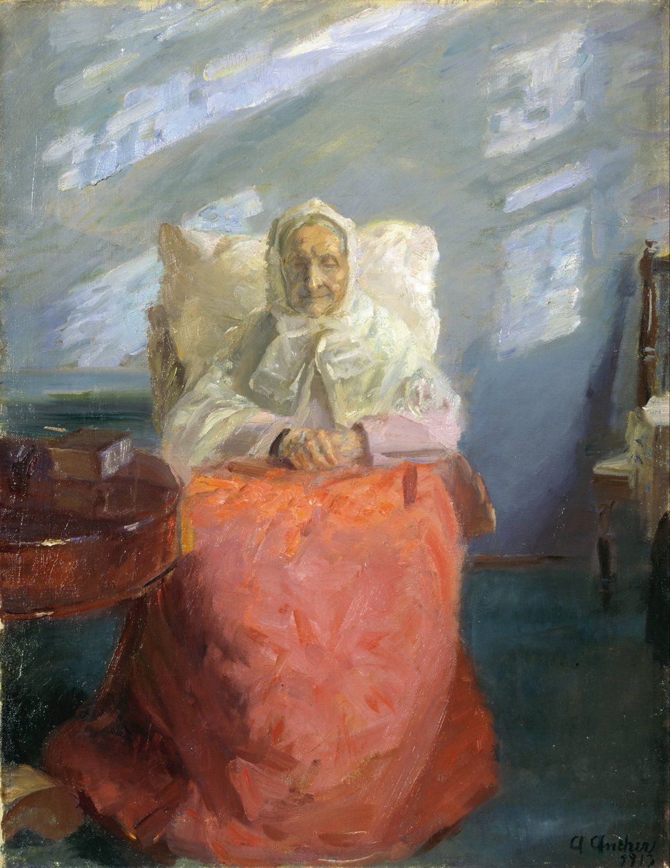 Ane Brøndum asszony a kék szobában alkotó: Anna Ancher