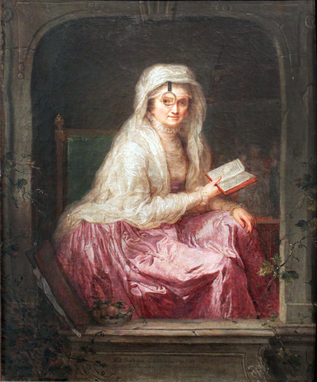 Önarckép monoklival alkotó: Anna Dorothea Therbusch