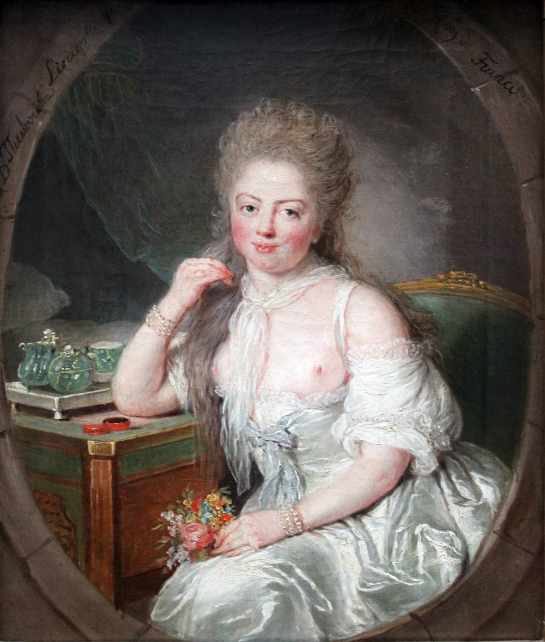 Fiatal nő egy negligee alkotó: Anna Dorothea Therbusch