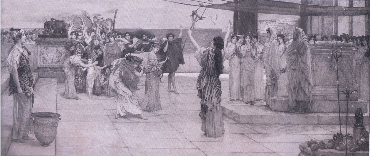 Dedikáció Bacchusnak, Bibbys Annual, 1916-1917 alkotó: Anna after Alma Tadema