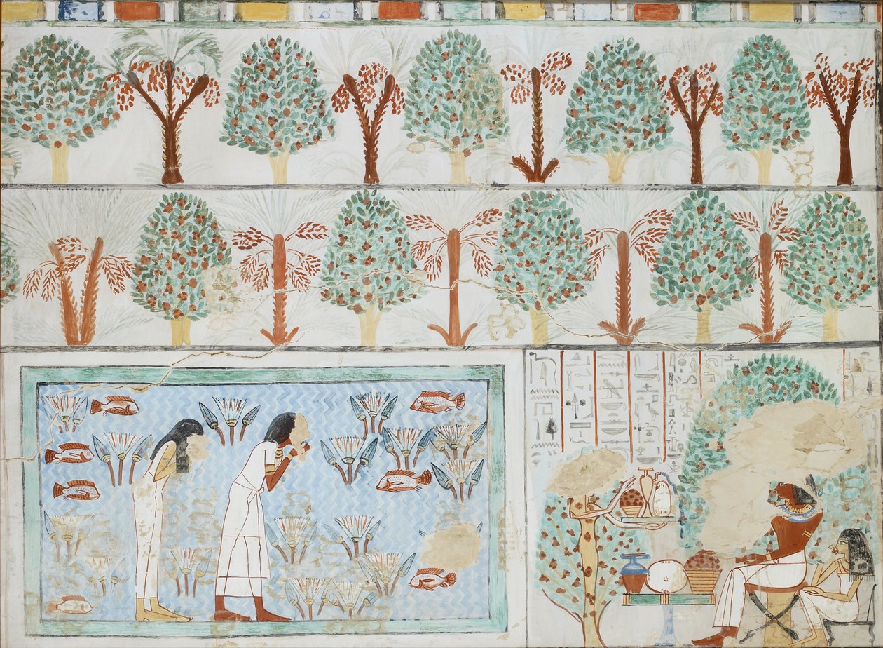 Sebkhotpe 63. magánsírjának falfestményének másolata, Théba I, 1, 125-128, XX. alkotó: Anna