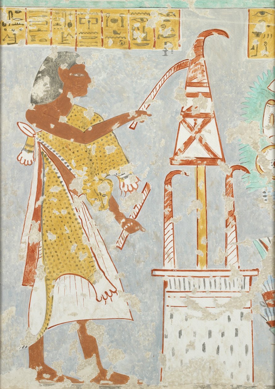 Falfestmény másolata, Nefersekhemru 296. magánsírja, Théba, vak hárfa, XX. alkotó: Anna