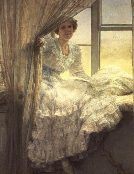 Az ablaknál alkotó: Anna Alma Tadema
