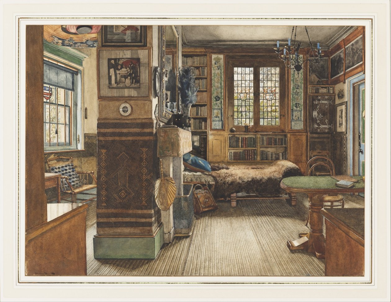 Sir Lawrence Alma-Tadema könyvtára a Townshend House-ban, Londonban alkotó: Anna Alma Tadema