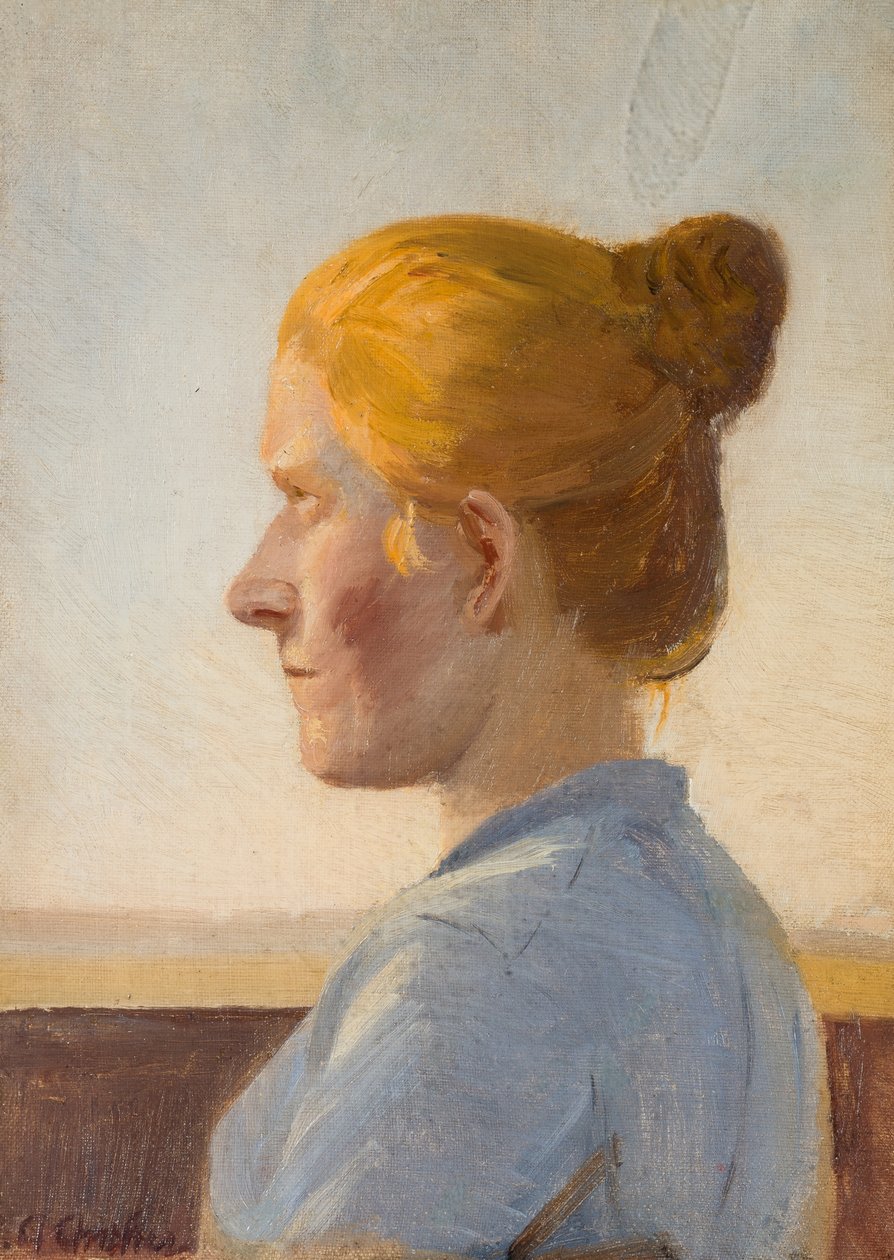 Dán:  En skagenspige Egy fiatal nő Skagenből. alkotó: Anna Ancher