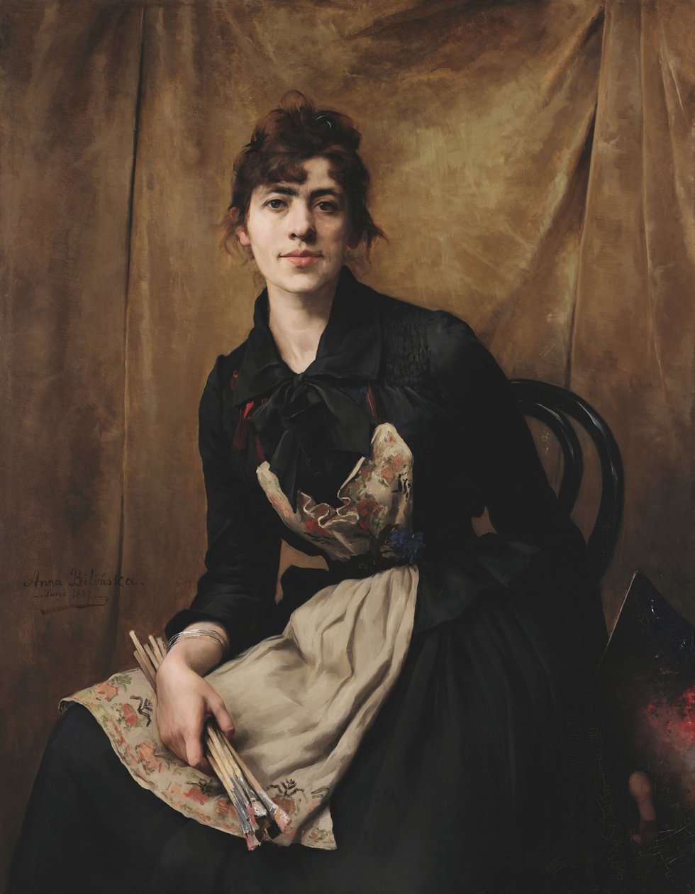 Önarckép palettával alkotó: Anna Bilinska