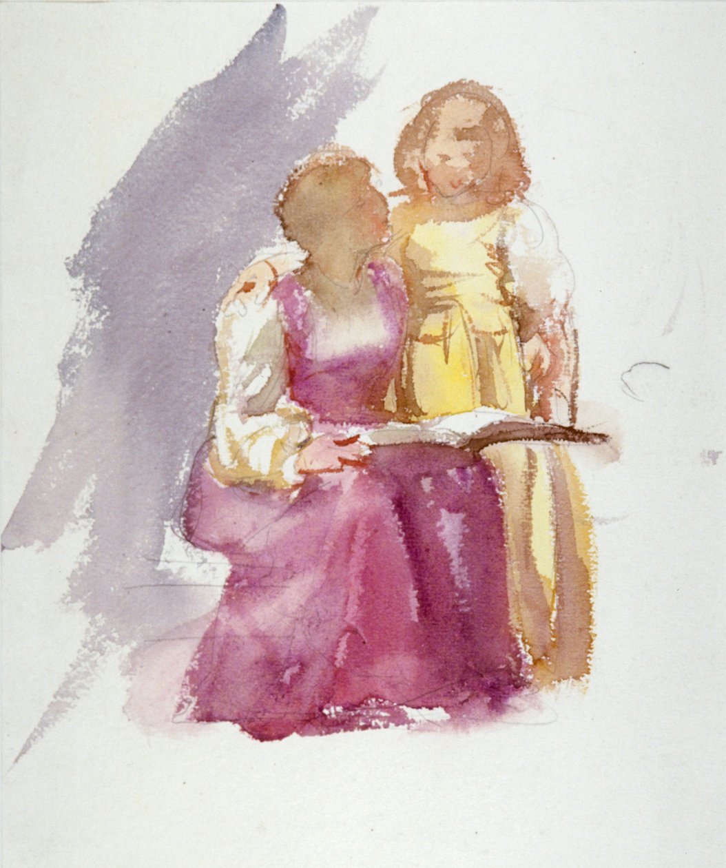 „Ülő nő és egy fiatal lány”, 1864-1930 alkotó: Anna Lea Merritt