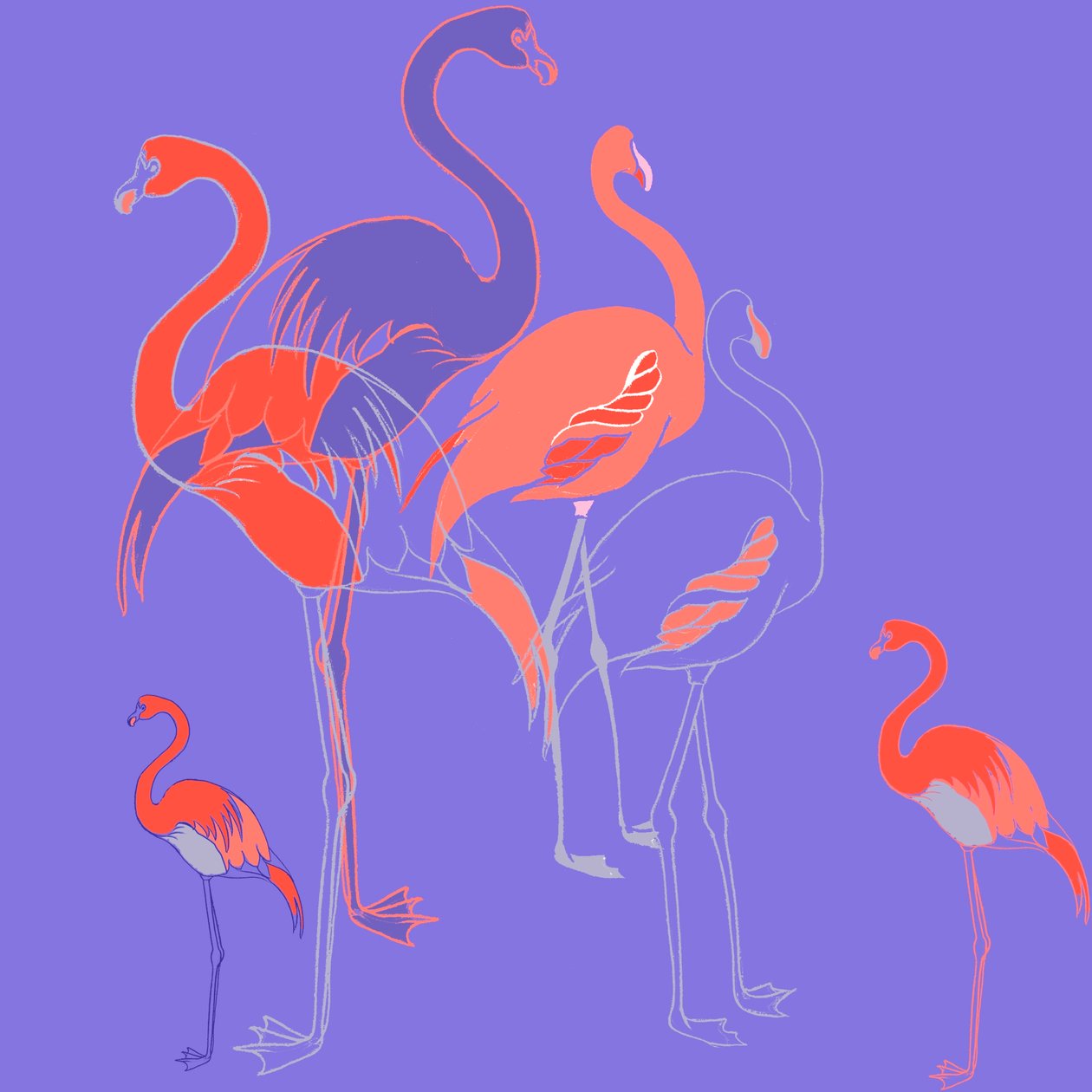 Flamingók alkotó: Anna Platts