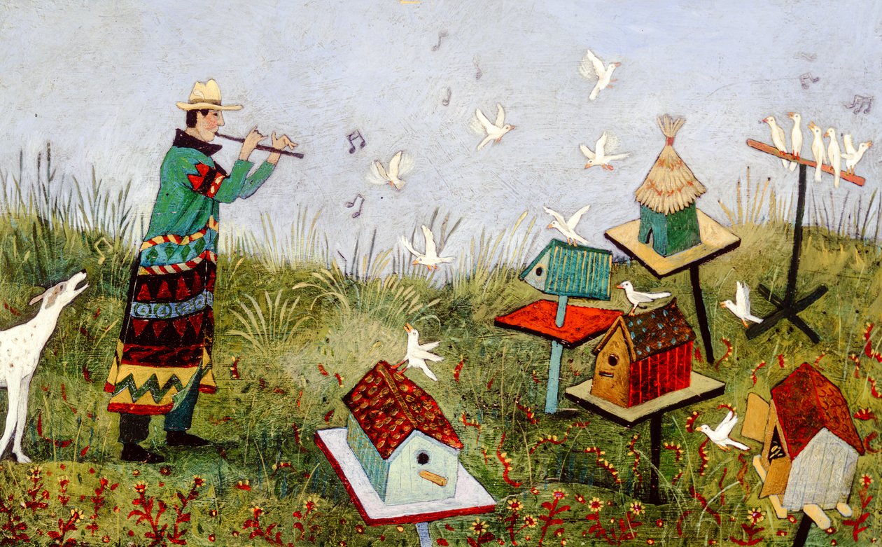 BirdPiper, 2001 (akril) alkotó: Anna Pugh