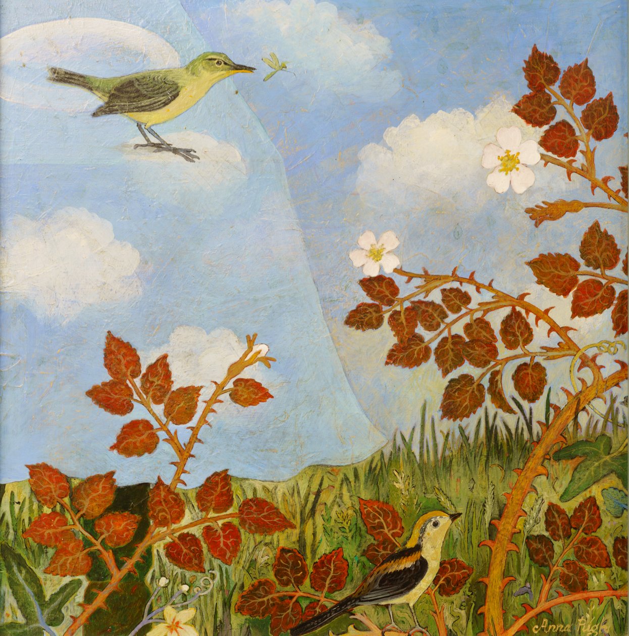 Madarak a felhőn, 2023 (akril) alkotó: Anna Pugh