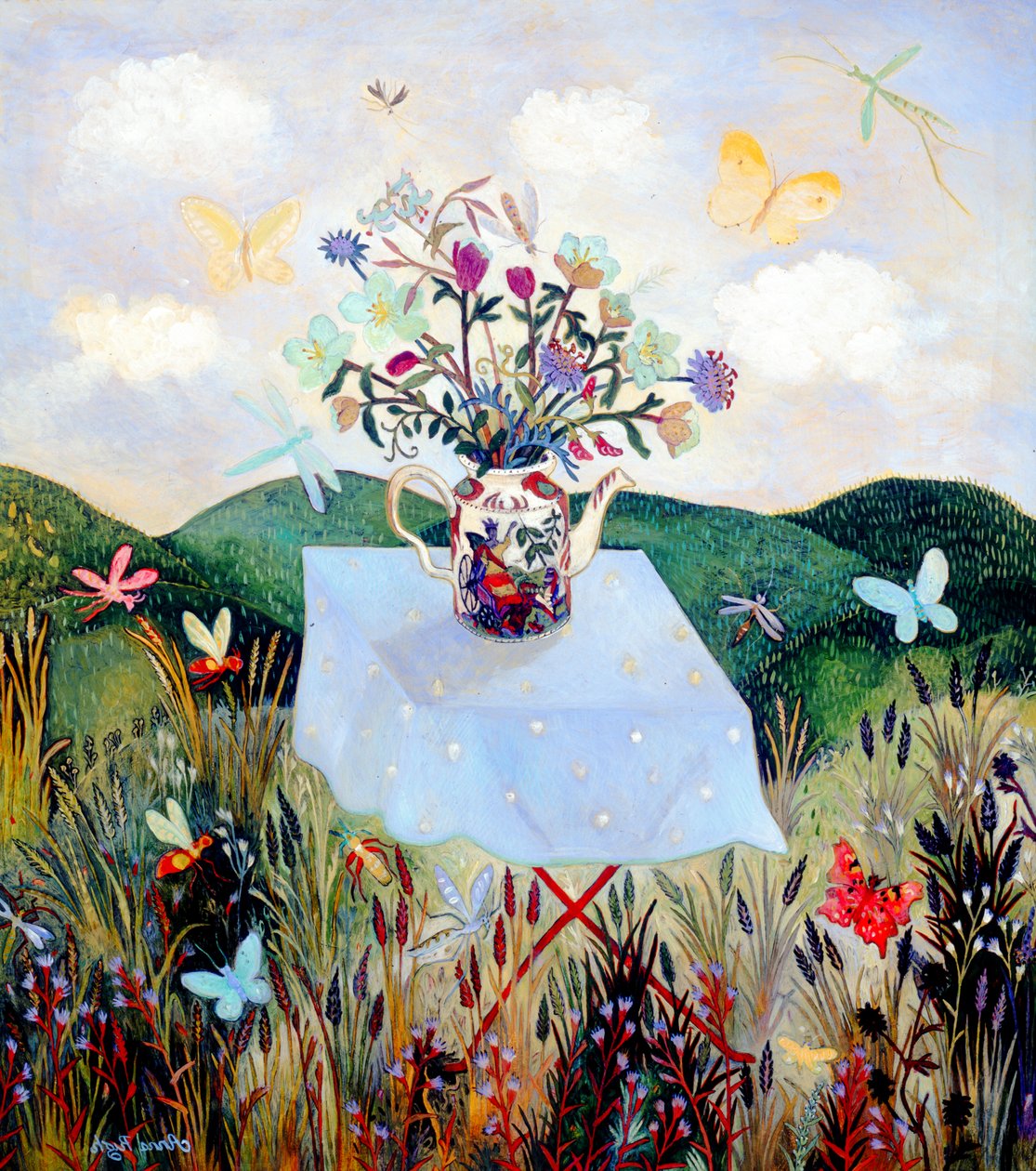Bogarak és pillangók, 2003 (akril) alkotó: Anna Pugh