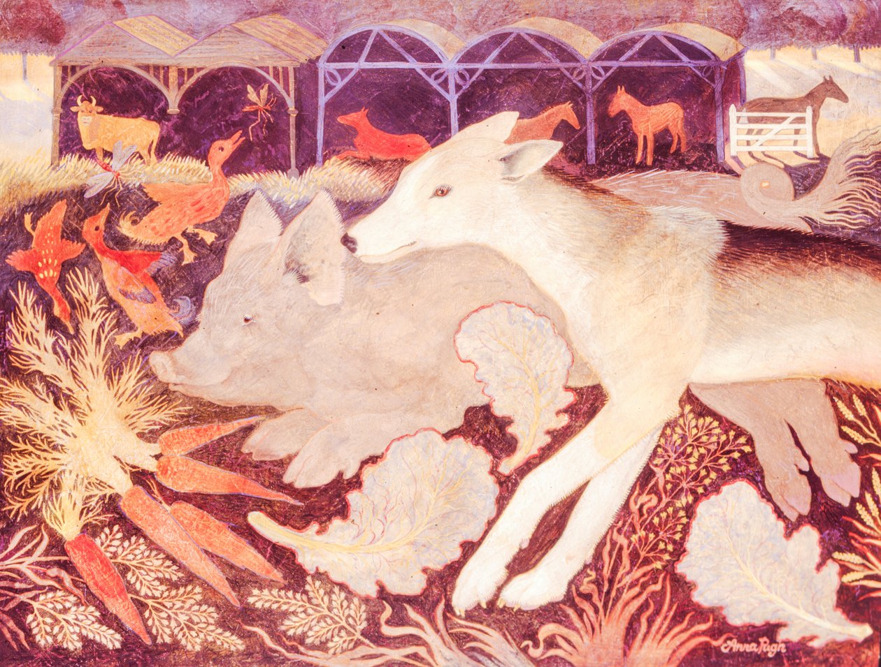 Jenny Egy disznó fülébe néz, 2013 (akril) alkotó: Anna Pugh