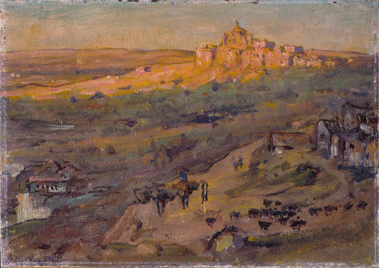 Toledo Spanyolország, Délutáni Nap (olaj, vászon réteges táblára rögzítve) alkotó: Anna Richards Brewster