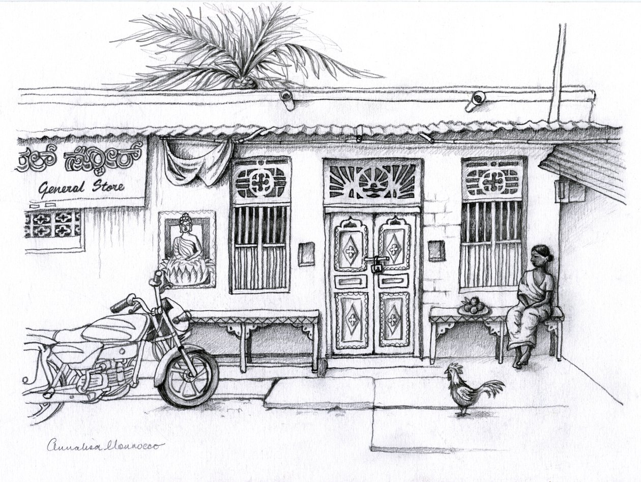 Vegyesbolt, 2019 (grafitceruza) alkotó: Annalisa Morrocco
