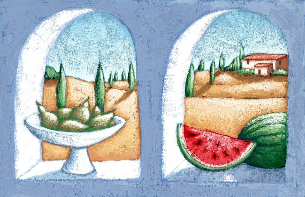 Olasz táj, 2010 (gouache) alkotó: Annalisa Morrocco
