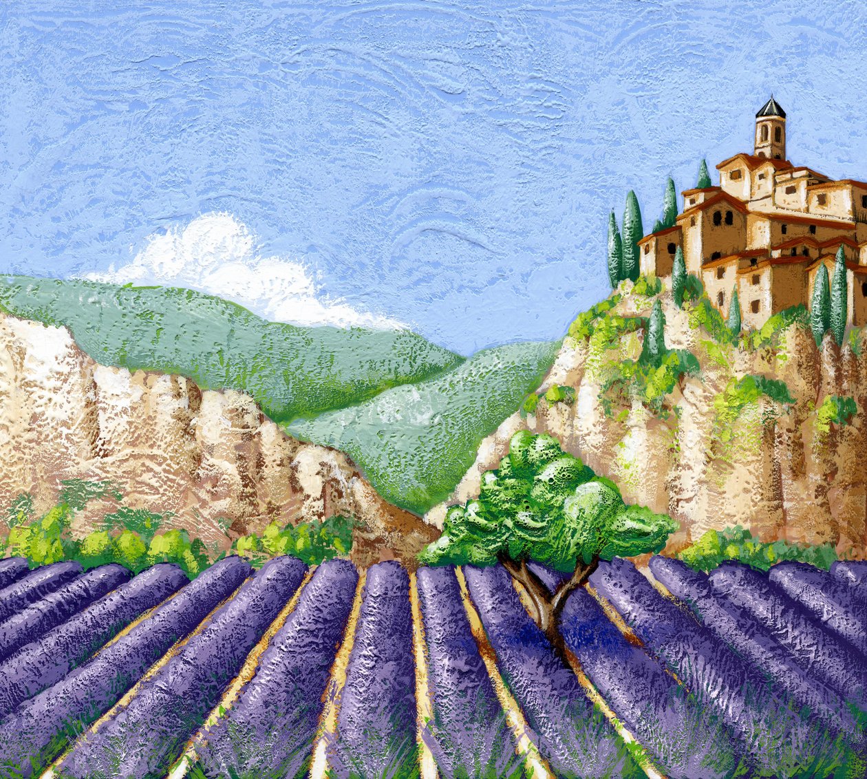 Levendulamezők, 2015 (gouache) alkotó: Annalisa Morrocco