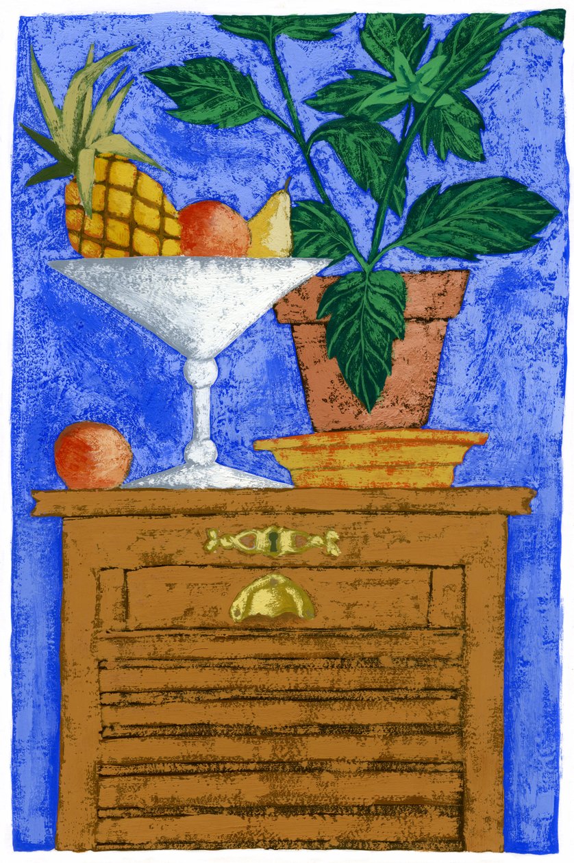 Csendélet ananásszal, 2010 (gouache) alkotó: Annalisa Morrocco