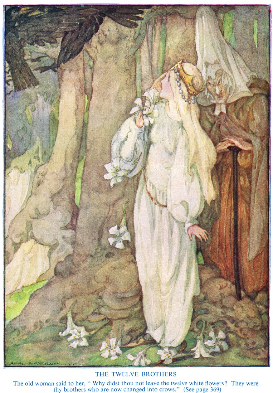 Illusztráció a Grimm testvérek „A tizenkét testvér” című művéből alkotó: Anne Anderson