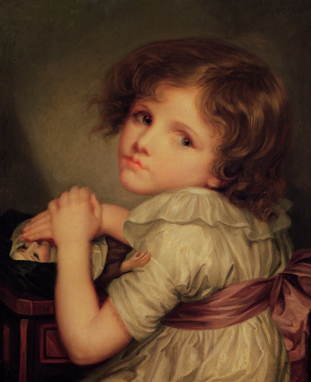 Gyermek egy babával alkotó: Anne Genevieve Greuze