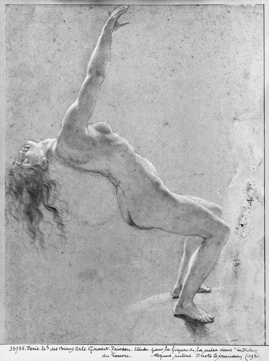 Árvízi jelenet, női akt tanulmányozása alkotó: Anne Louis Girodet de Roucy Trioson