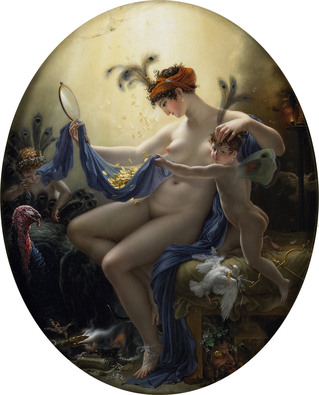 Mademoiselle Lange portréja Danaë szerepében alkotó: Anne Louis Girodet de Roussy Trioson