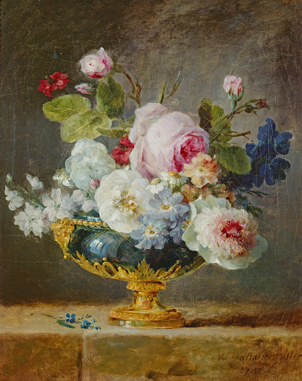 Virágok kék vázában, 1782 alkotó: Anne Vallayer Coster