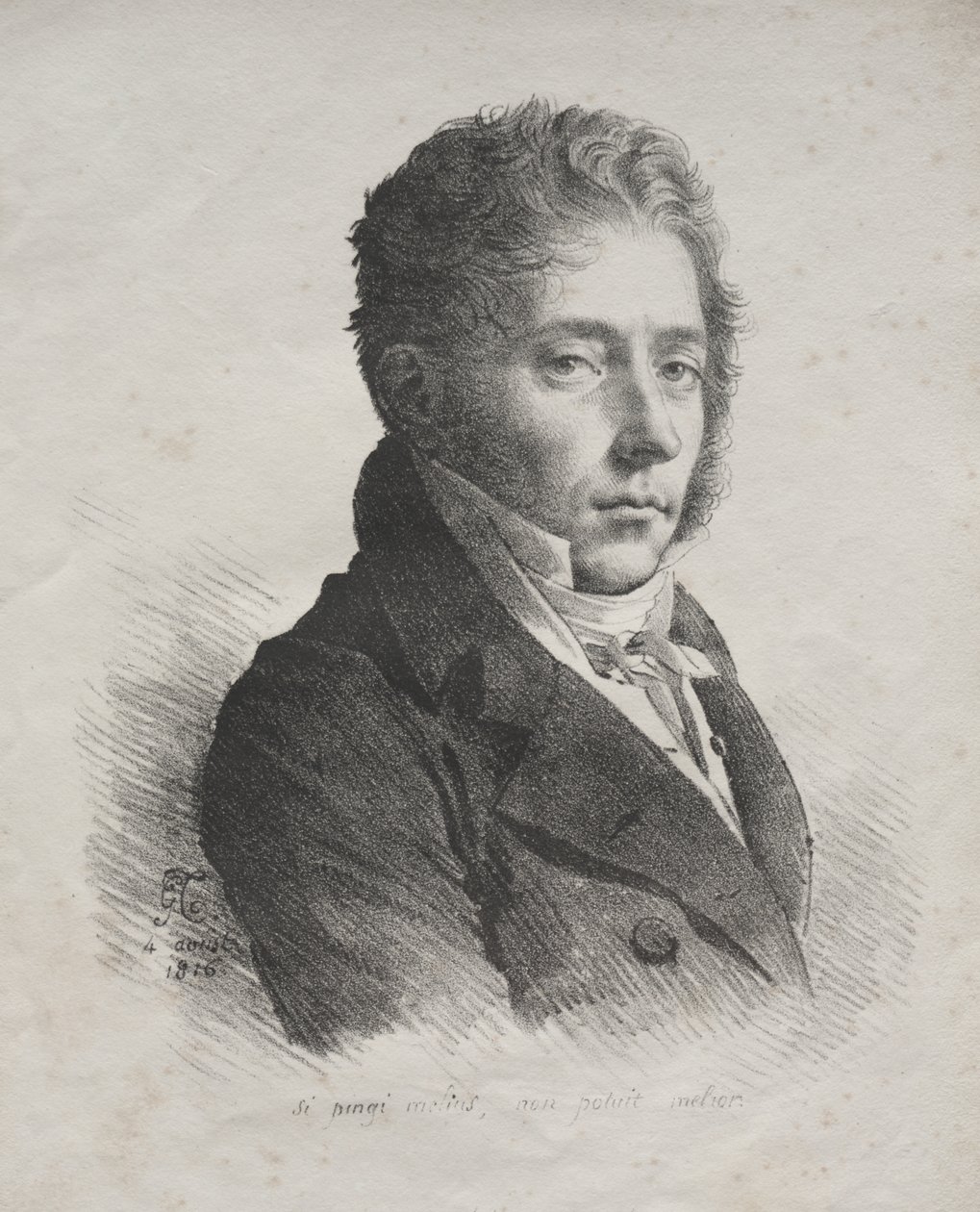 Litográfiai esszék gyűjteménye: MR portréja. Kupin a La Couperie-től alkotó: Anne-Louis Girodet de Roucy-Trioson
