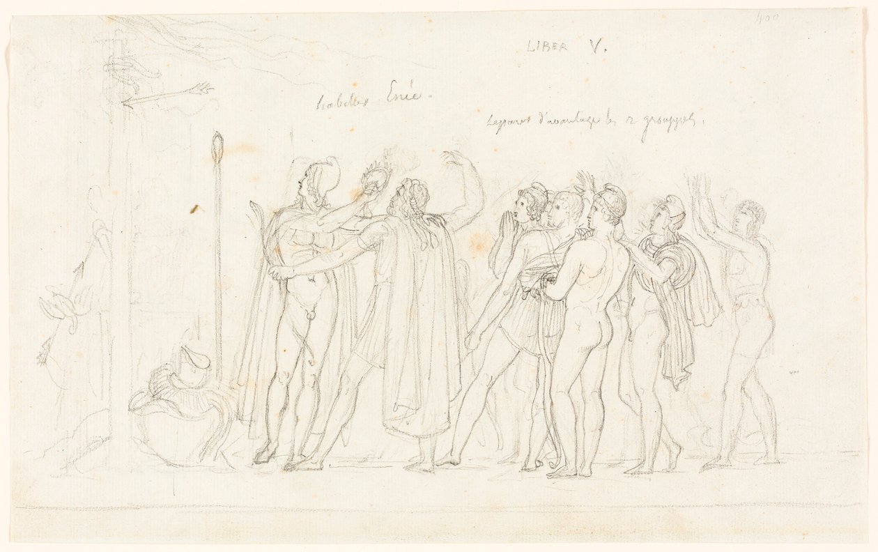 Az íjászmérkőzés, az Aeneisből, V. könyv alkotó: Anne-Louis Girodet de Roucy-Trioson