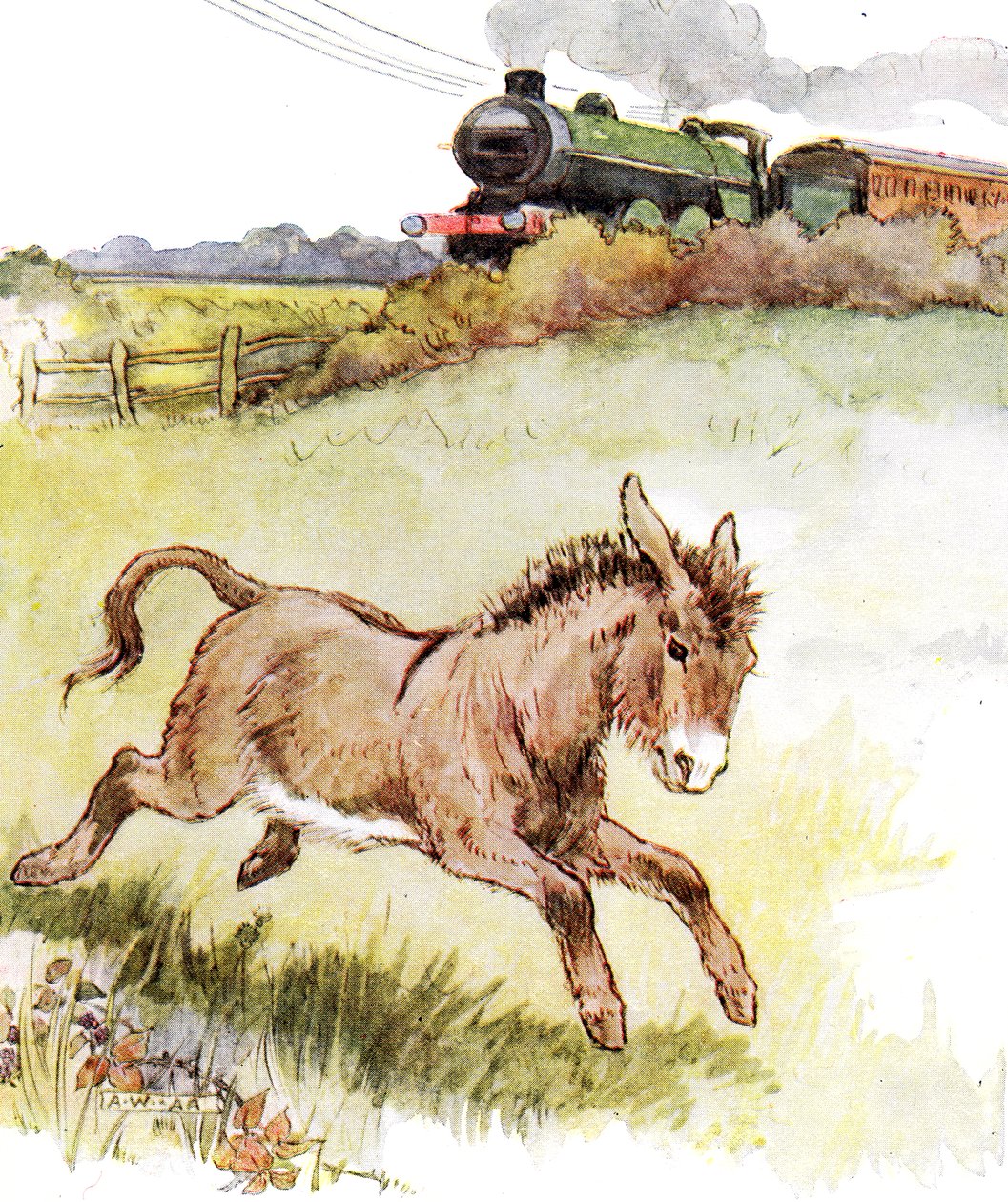 „Egy szörnyű sárkány horkantva jött” – illusztráció a „The Naughty Neddy Book”-ból, Thomas Nelson und Sons, 1920-as évek alkotó: Anne Anderson