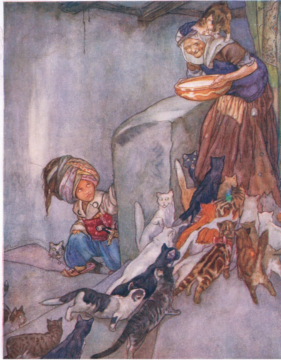Tej a családnak, a The Big Book for Children (Herbert Strang) című könyvből, kiadó: Humphrey Milford, Oxford University Press, 1920 körül alkotó: Anne Anderson