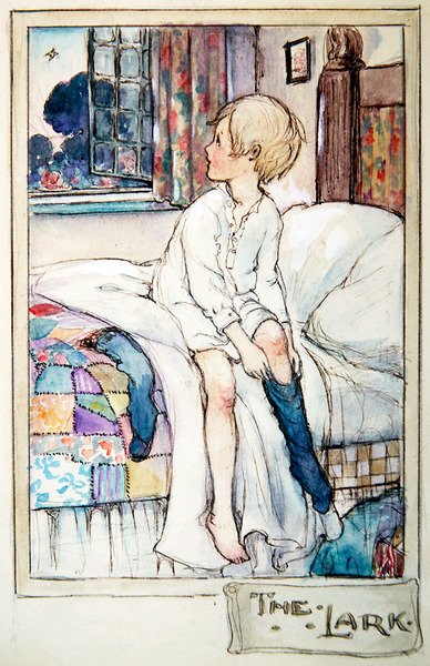 The Lark, 1916 körül (toll és tinta akvarellel és ceruzával papíron) alkotó: Anne Anderson