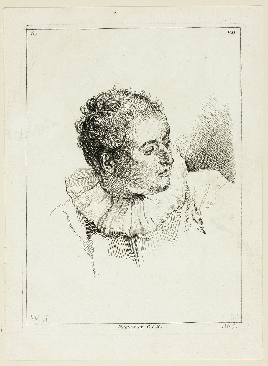 Férfi fej (balra fordítva) alkotó: Anne Claude Philippe Caylus
