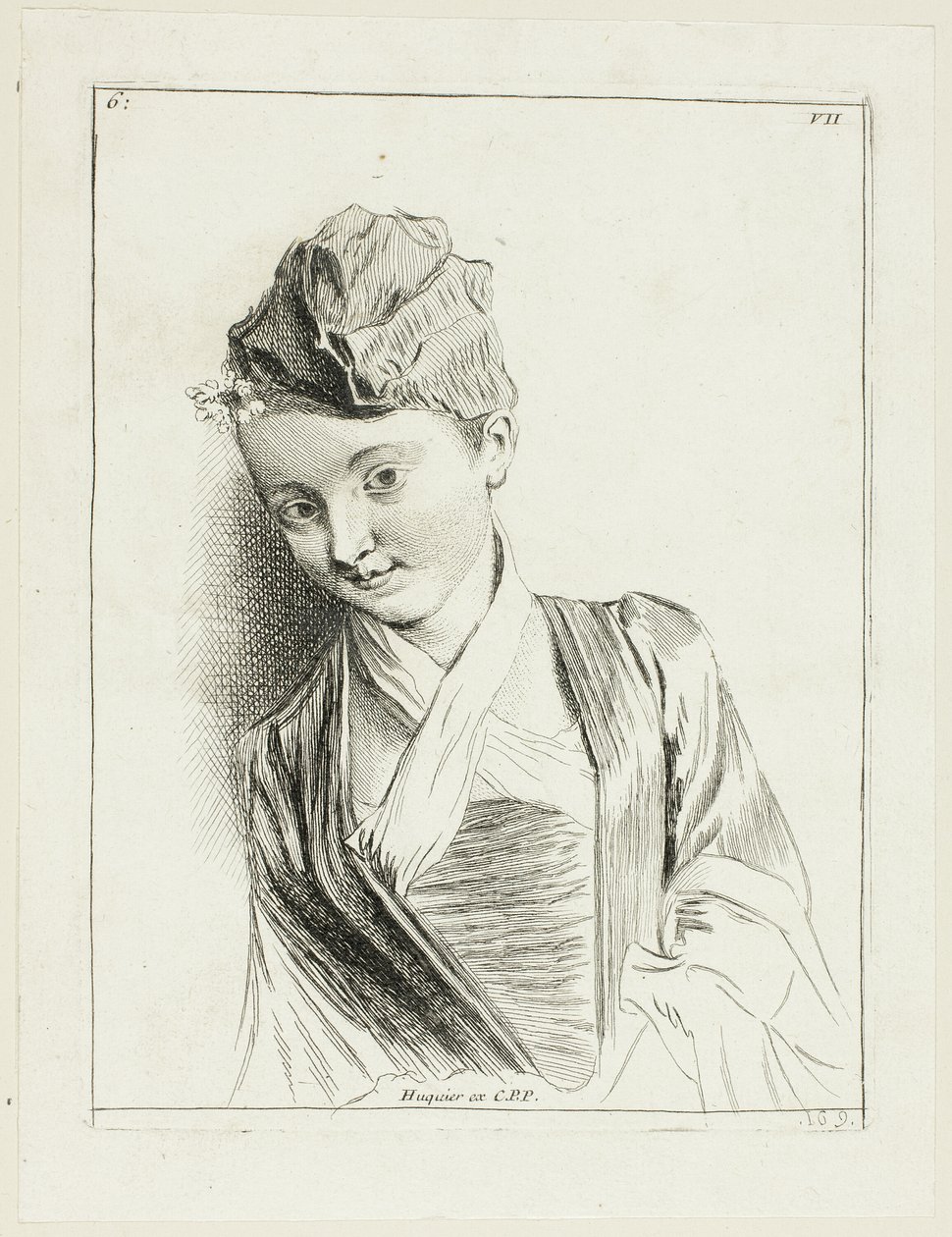 Női fej alkotó: Anne Claude Philippe Caylus