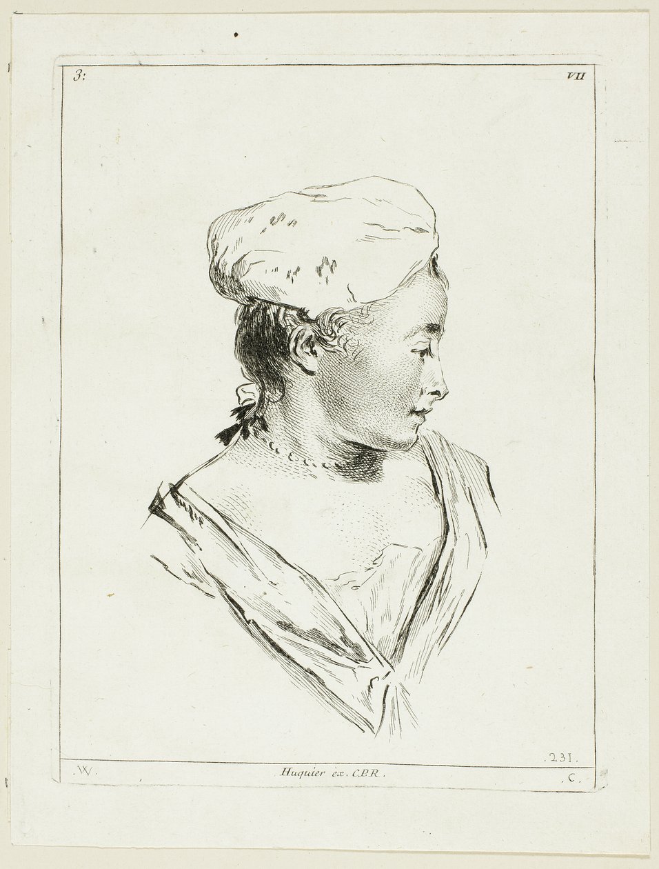Női fej alkotó: Anne Claude Philippe Caylus