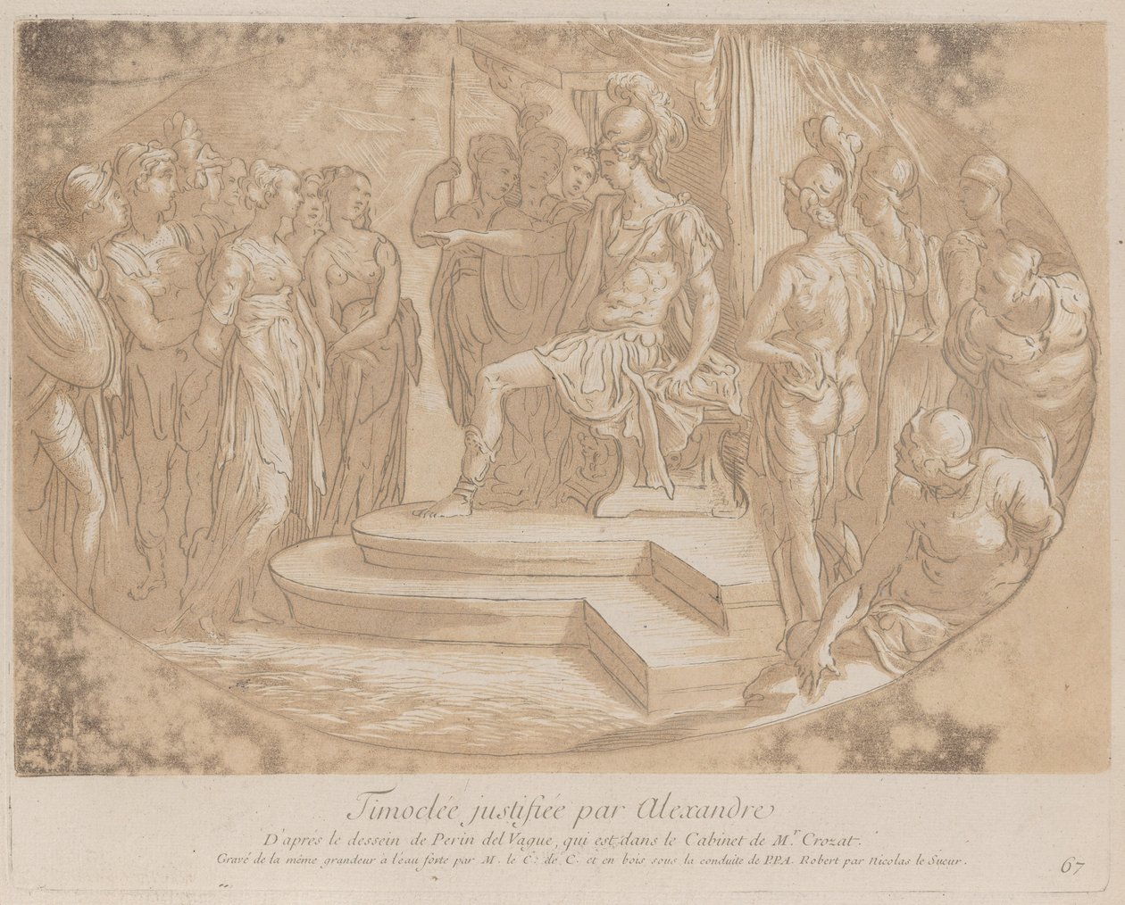 Nagy Sándor felszabadítja Timocleát, frous bea..., kb. 1729-40 alkotó: Anne Claude Philippe de