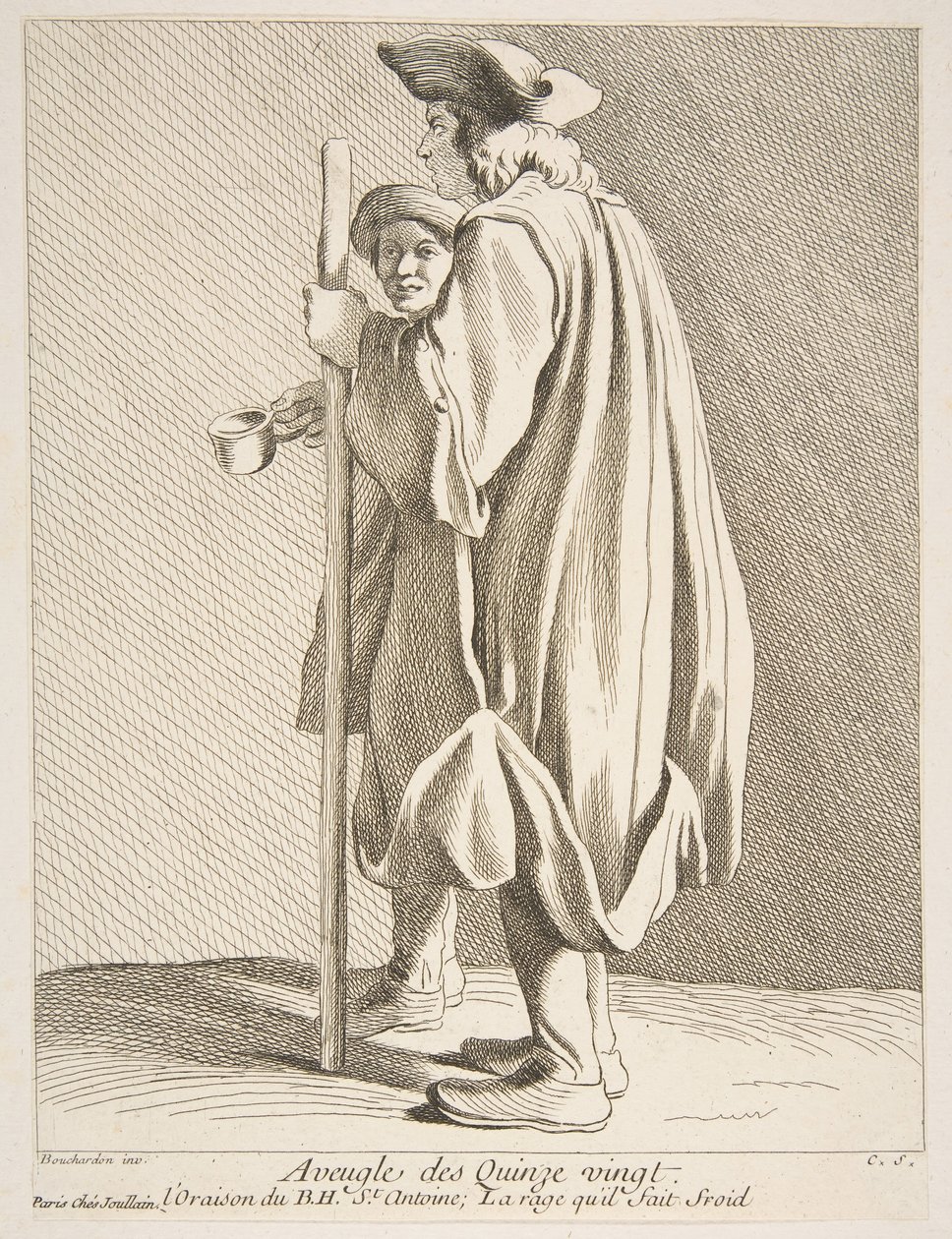 Egy vak ember a Quinze-Vingts Kórházból, 1738. alkotó: Anne Claude Philippe de Caylus