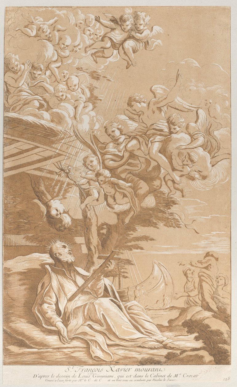 Xavéri Szent Ferenc halála, kb. 1729. alkotó: Anne Claude Philippe de Caylus