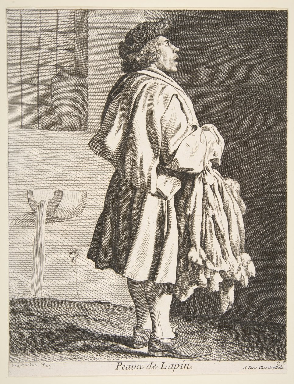 Nyúl Pelt Peddler, 1737. alkotó: Anne Claude Philippe de Caylus