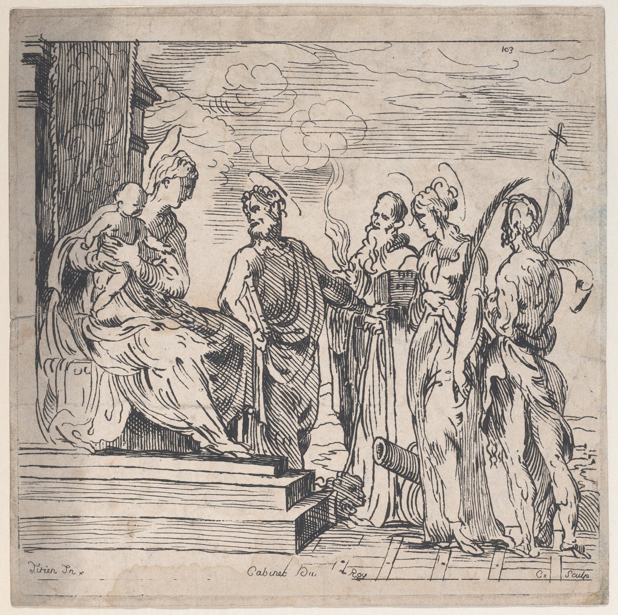 Szűz és gyermek négy szenttel, 18. század. alkotó: Anne Claude Philippe de Caylus