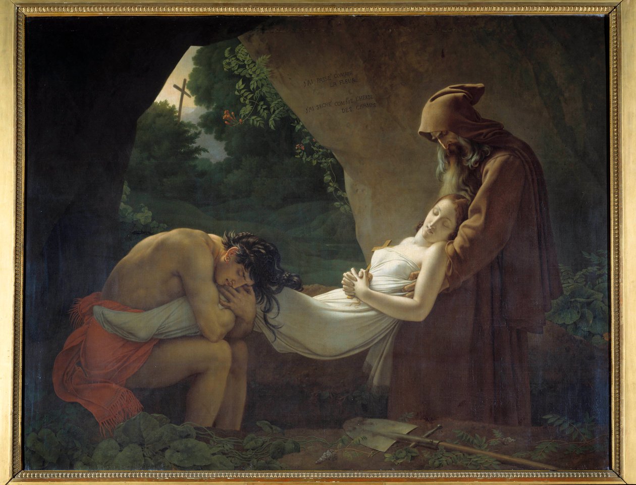 Atala sírjához vagy Atala temetésére. Anne Louis Girodet de Roucy-Trioson festménye (Anne-Louis Girodet de Roucy Trioson alkotó: Anne Louis Girodet de Roucy Trioson