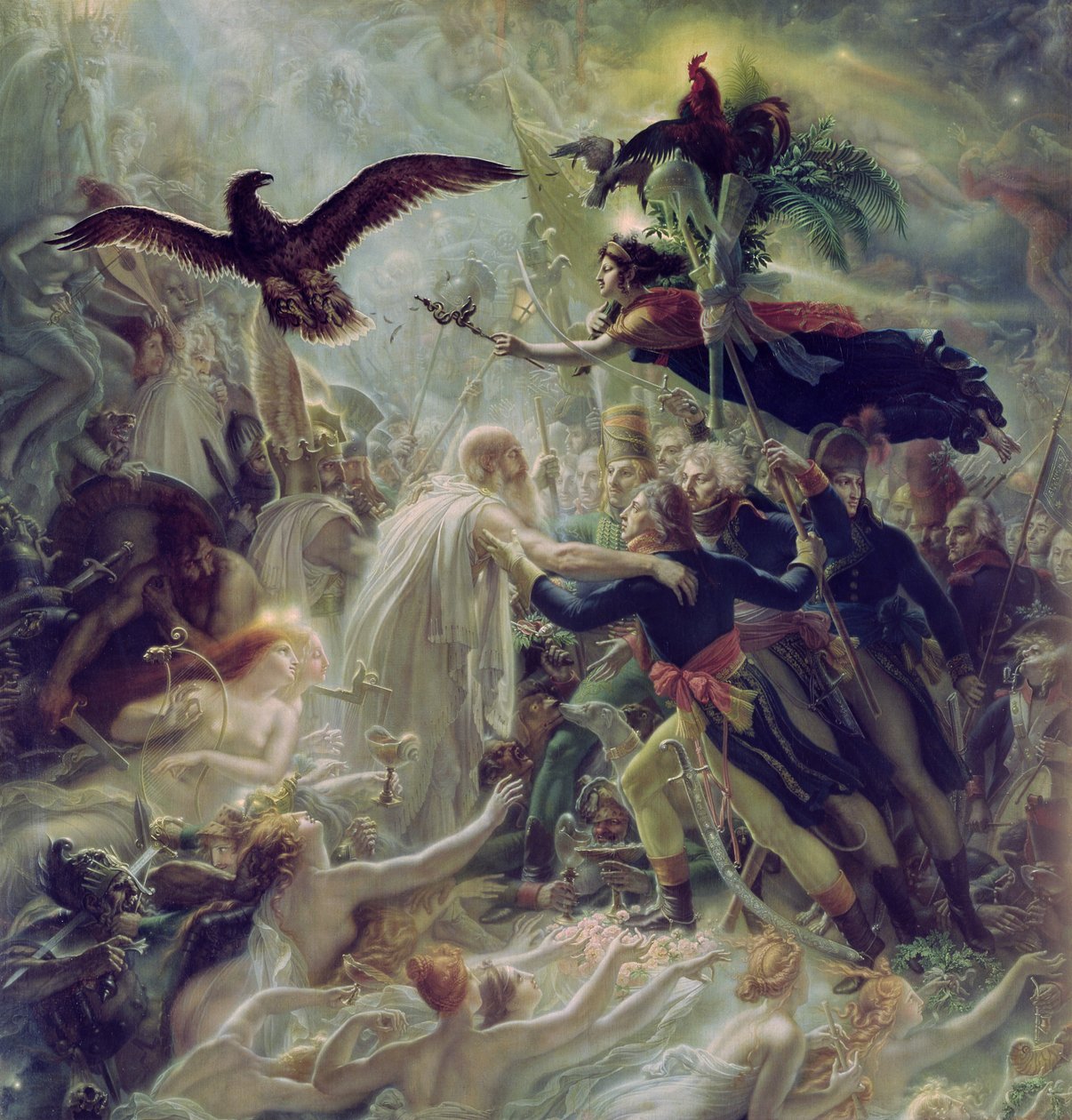 A francia hősök apoteózisa, akik a hazájukért haltak meg a szabadságharcban alkotó: Anne Louis Girodet de Roucy Trioson