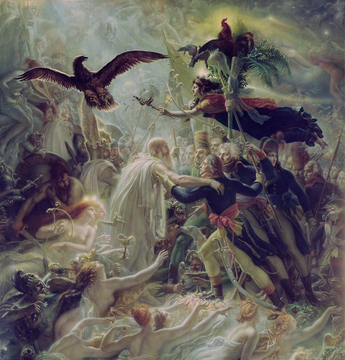 A francia hősök apoteózisa, akik a hazájukért haltak meg a szabadságharcban alkotó: Anne Louis Girodet de Roucy Trioson