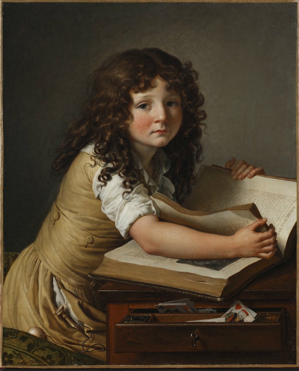 Benoît Agnès Trioson egy könyvvel. alkotó: Anne Louis Girodet de Roucy Trioson