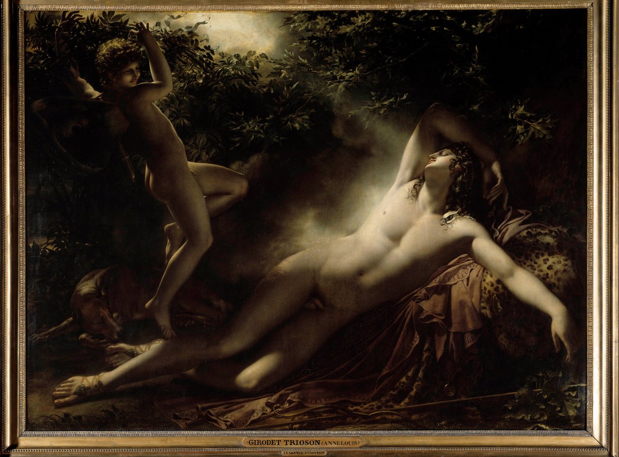 Endymion alvás vagy Endymion, Hold effektus. Anne Louis Girodet festménye, Roussy Trioson (Roucy Trioson alkotó: Anne Louis Girodet de Roucy Trioson